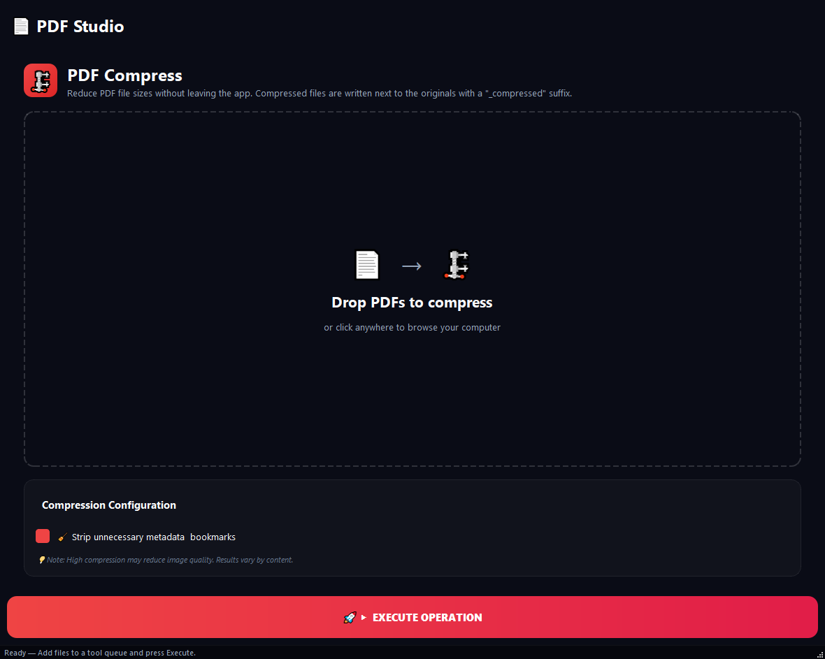 PDF Compress running in BulkPro on Windows