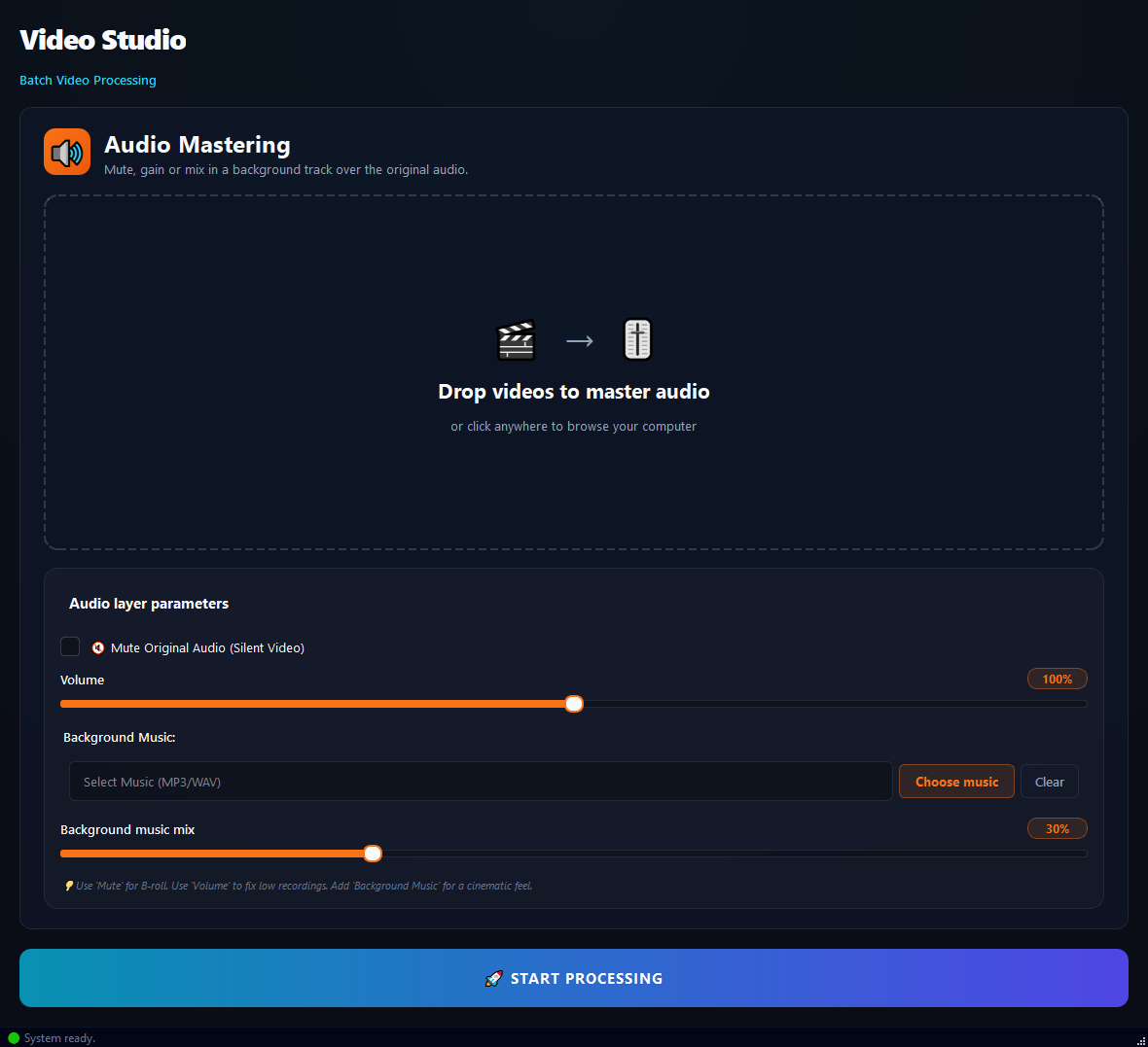 Video Audio Master running in BulkPro on Windows