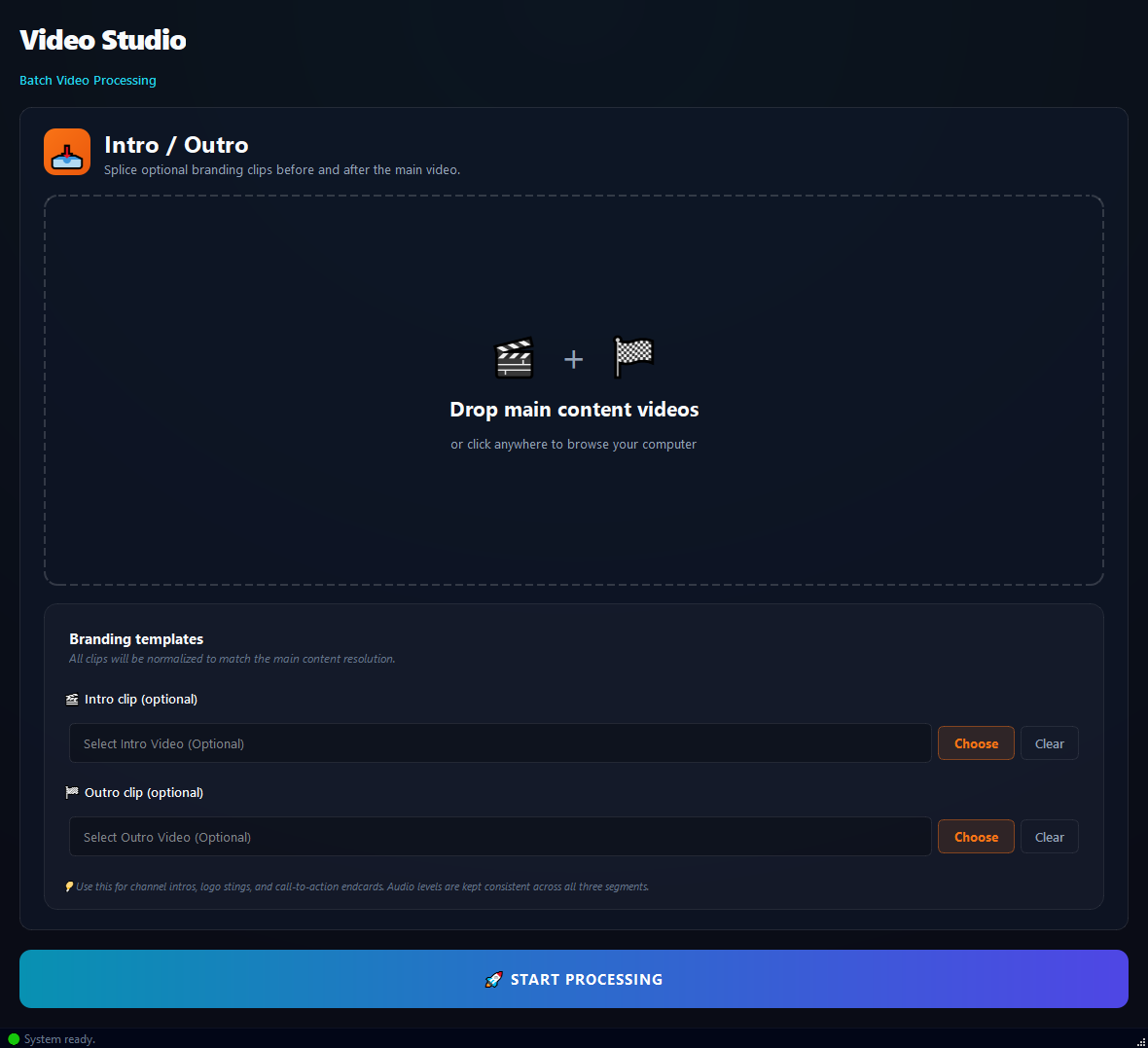 Video Intro/Outro Injector running in BulkPro on Windows