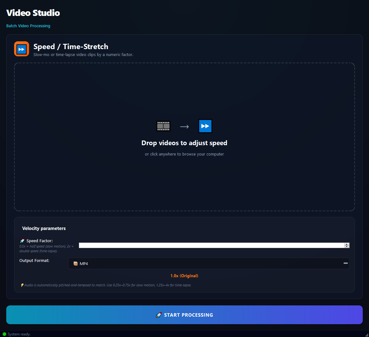 Video Speed Controller running in BulkPro on Windows